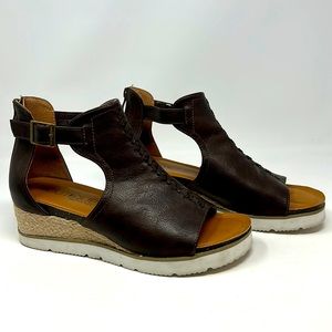 Corky's Sugar City Platform Wedge Open Bootie Sandals Shoes Size 10 Women